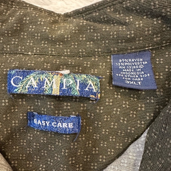 Campia Mens Modern Fit Long Sleeve Printed Button-Down Shirt 3XLT - Picture 3 of 4